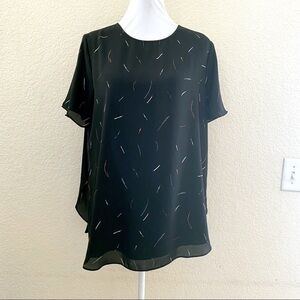 Apt 9 black short sleeve dressy blouse Size Large